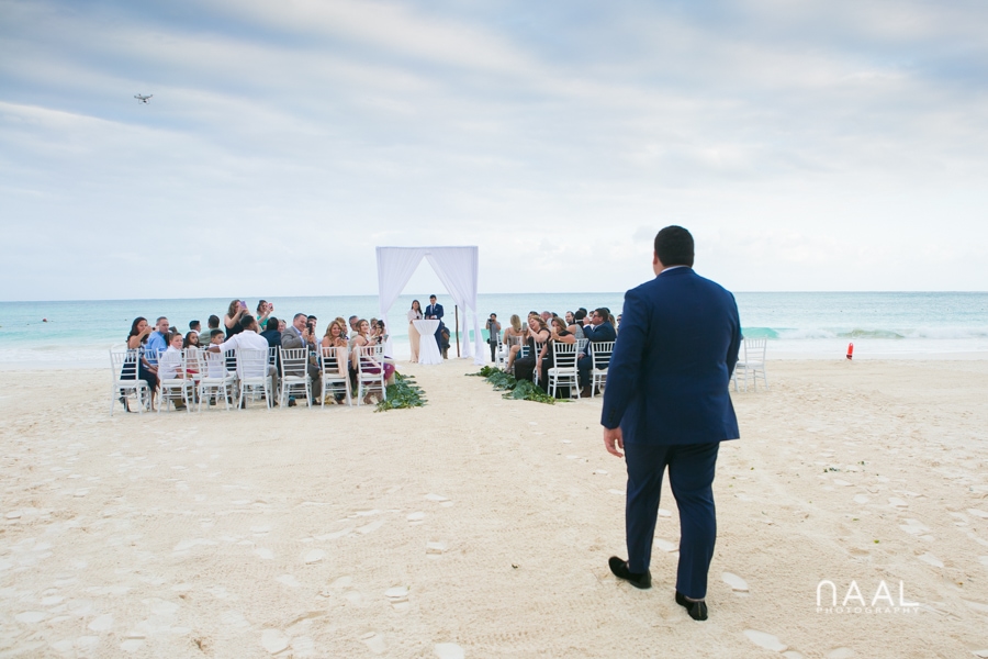Groom getting to the aisle. Belmond Maroma by Naal Wedding Photography