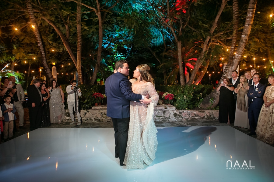 First dance.Bride at the beach. Belmond Maroma by Naal Wedding Photography